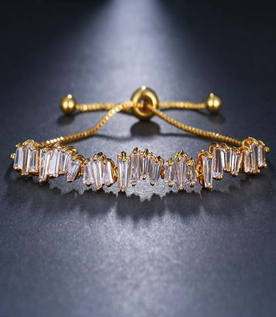 18K Gold Plated CZ Adjustable Bracelet MR019BR