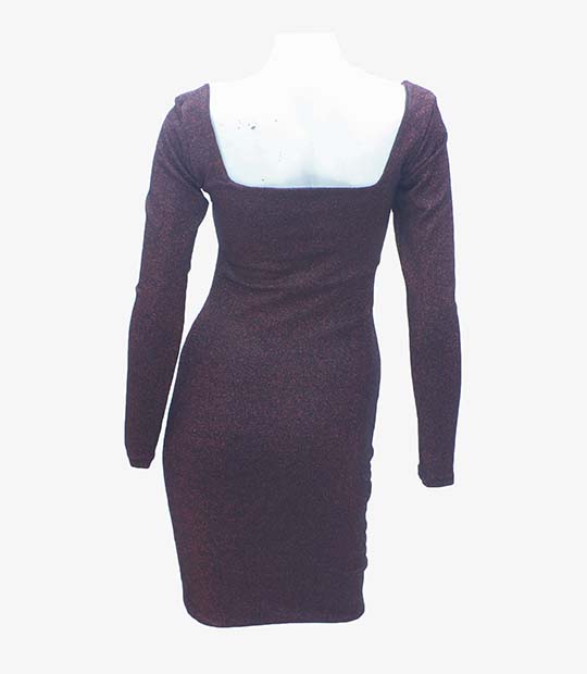 Textured Bodycon  Shiny Party Wear One Piece