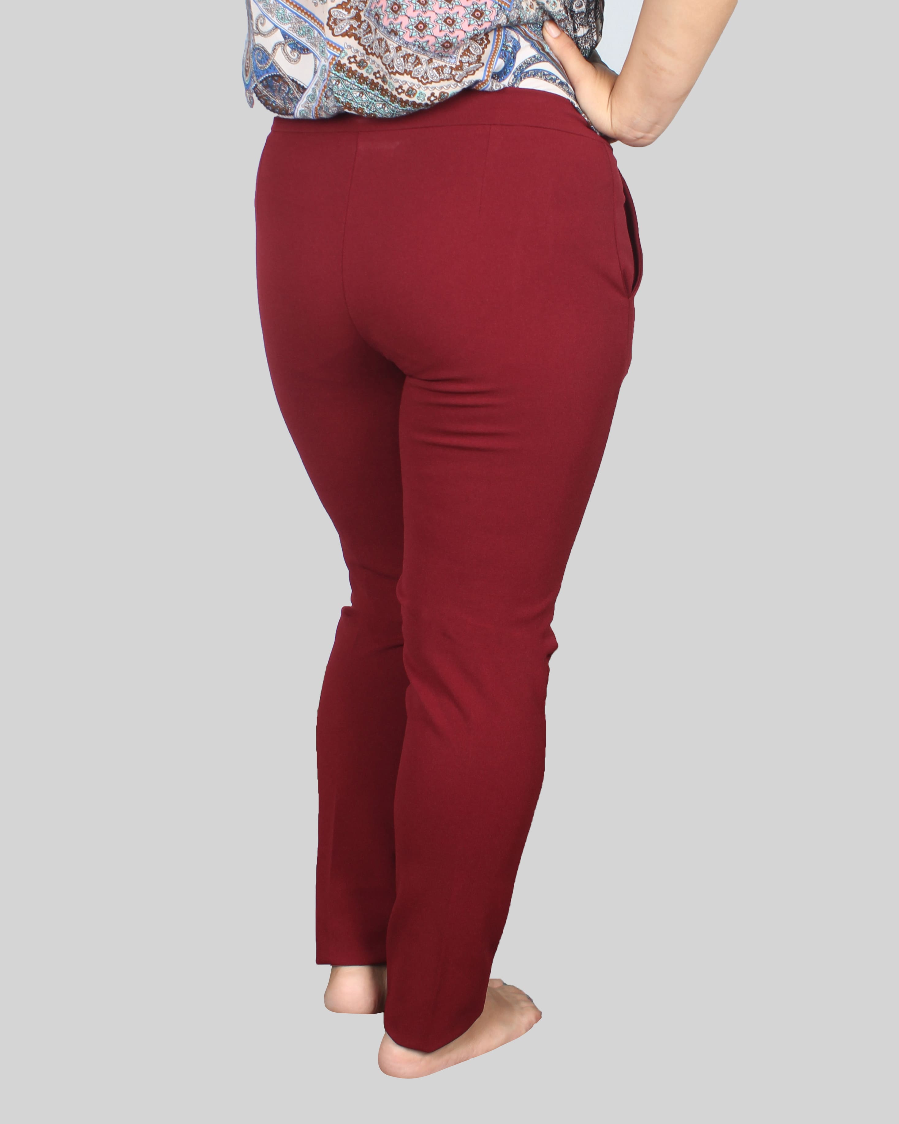 Smarty Women's Maroon  Scuba Fabric Full Length Pant