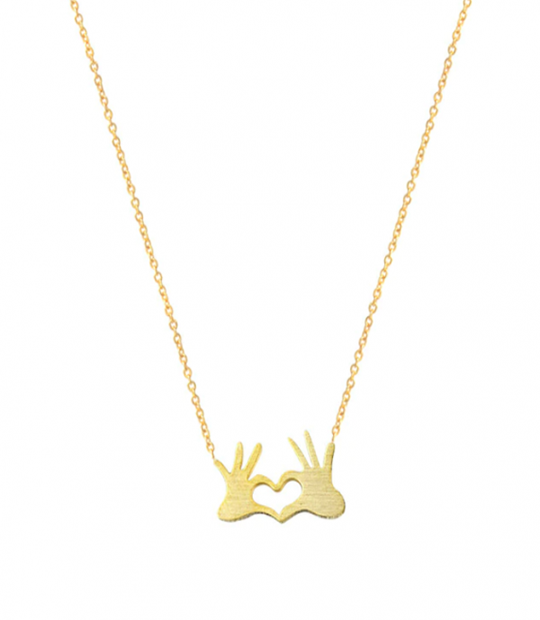 18K Gold plated Hand Forming Heart Pendant MR047P