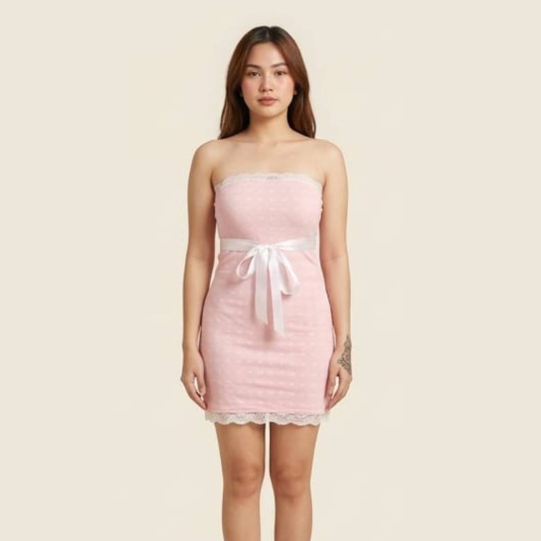 Enchanting Pink Strapless Mini Dress