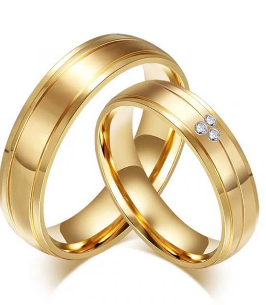 Titanium Steel His and Her Wedding Band