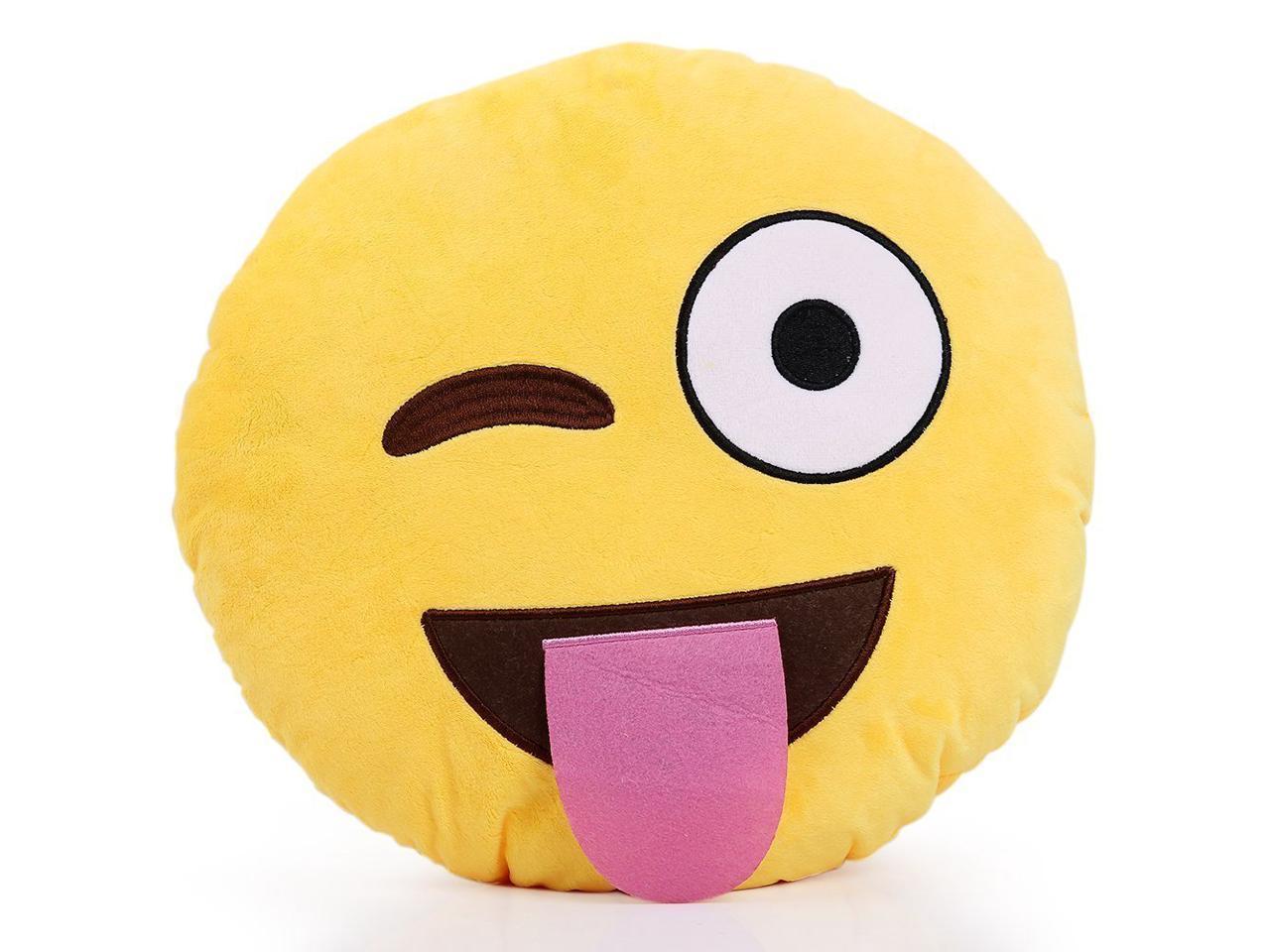 Face with Smiling Tounge Emotion Stuffed Emoji Toy
