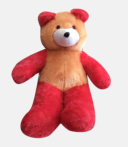 Soft Red And Yellow Teddy Bear Stuffed Toy