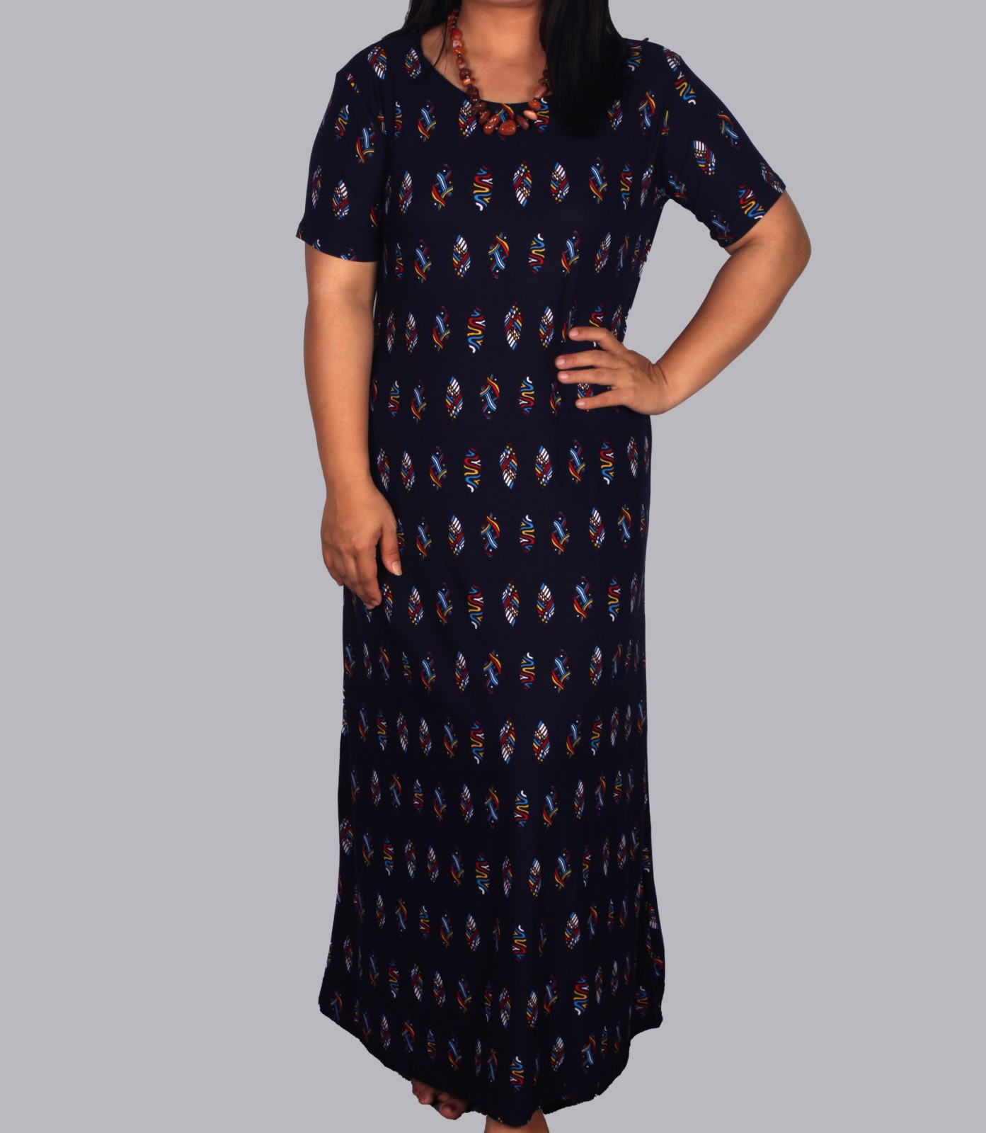 Women's Regular Fit Floral Printed Makhan Long Gown Dress