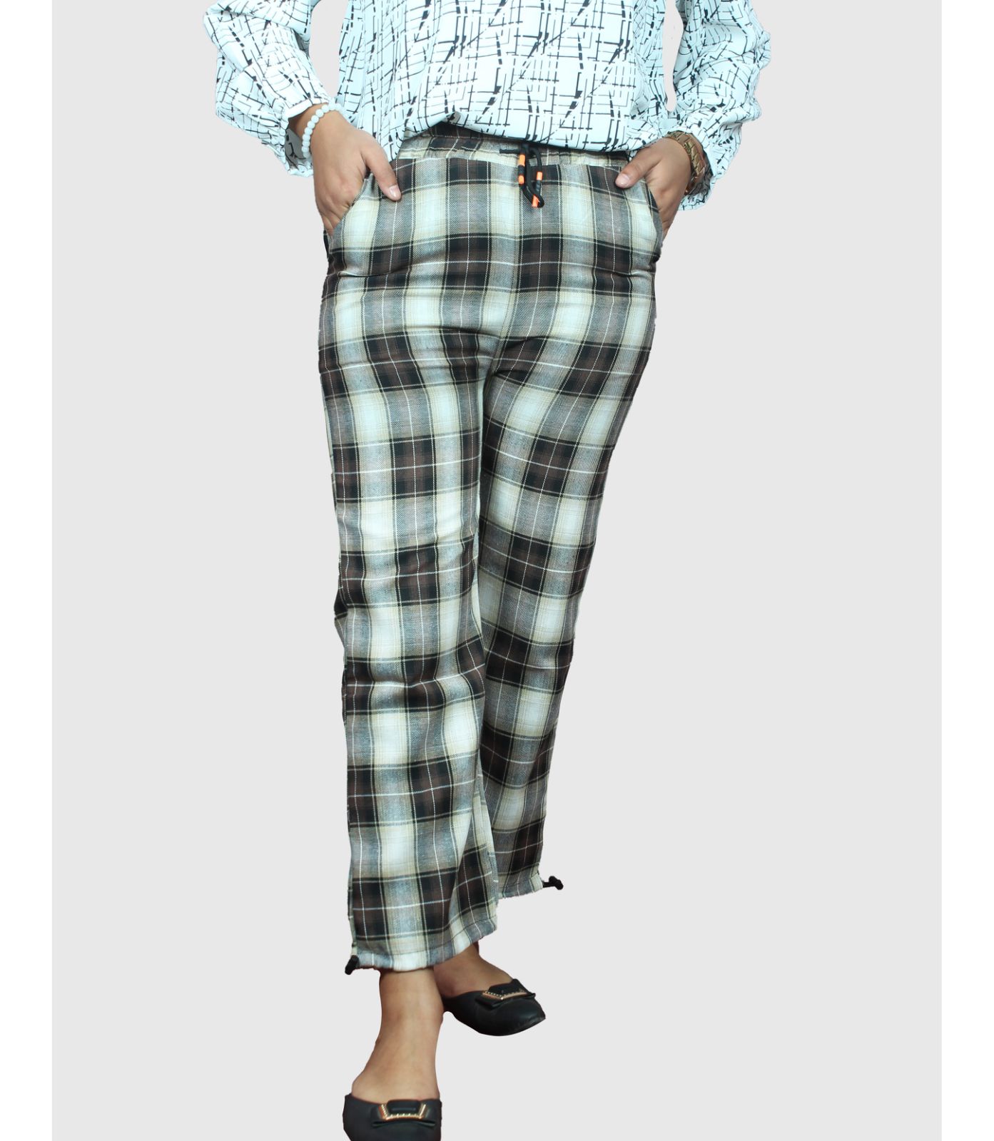 Women's Casual Work Pants with Pockets Elastic Waist Pants